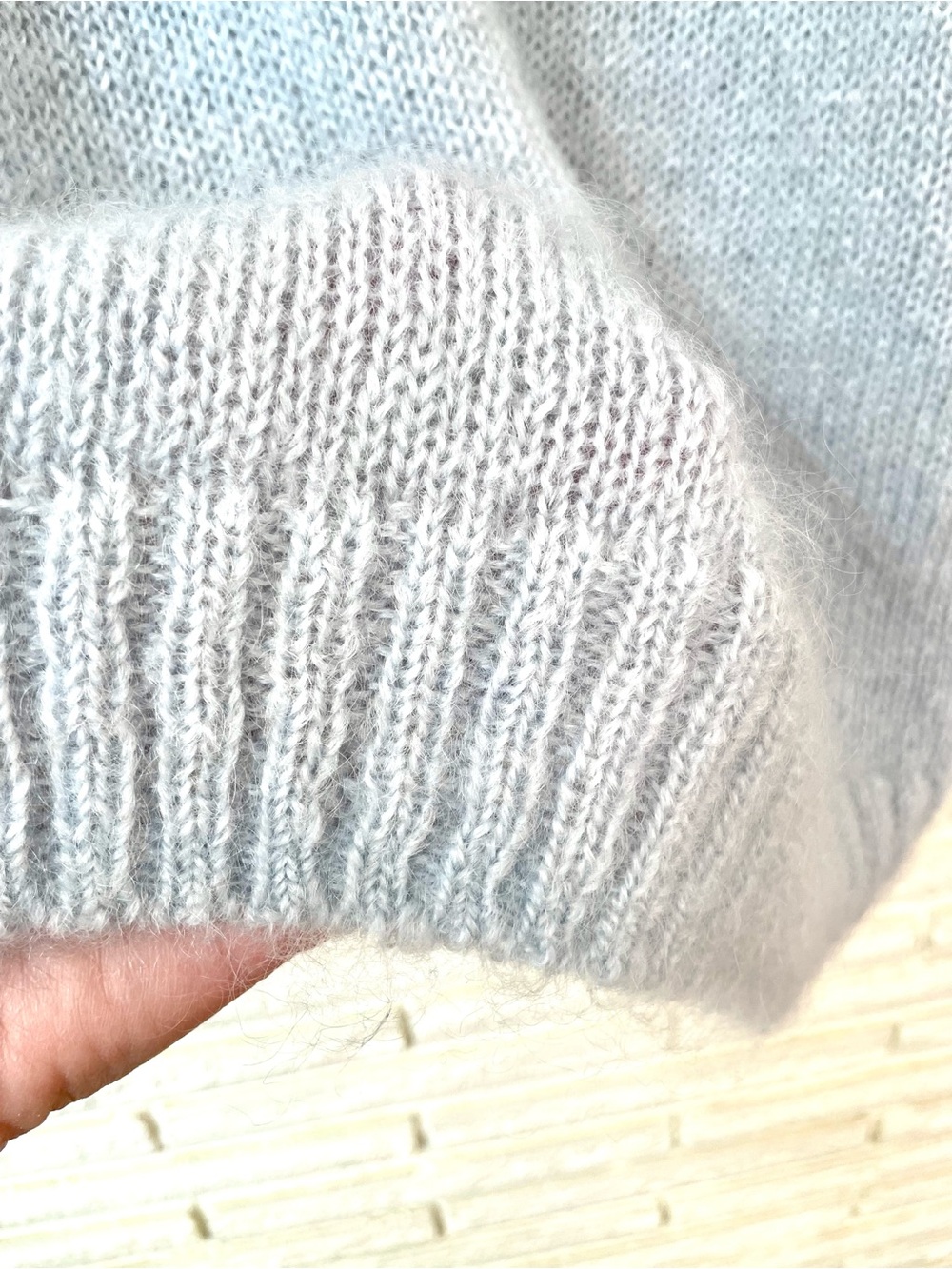COS Mohair Wool Oversized Jumper M Light Blue Crewneck Cozy Sweater Minimalist - Picture 4 of 13